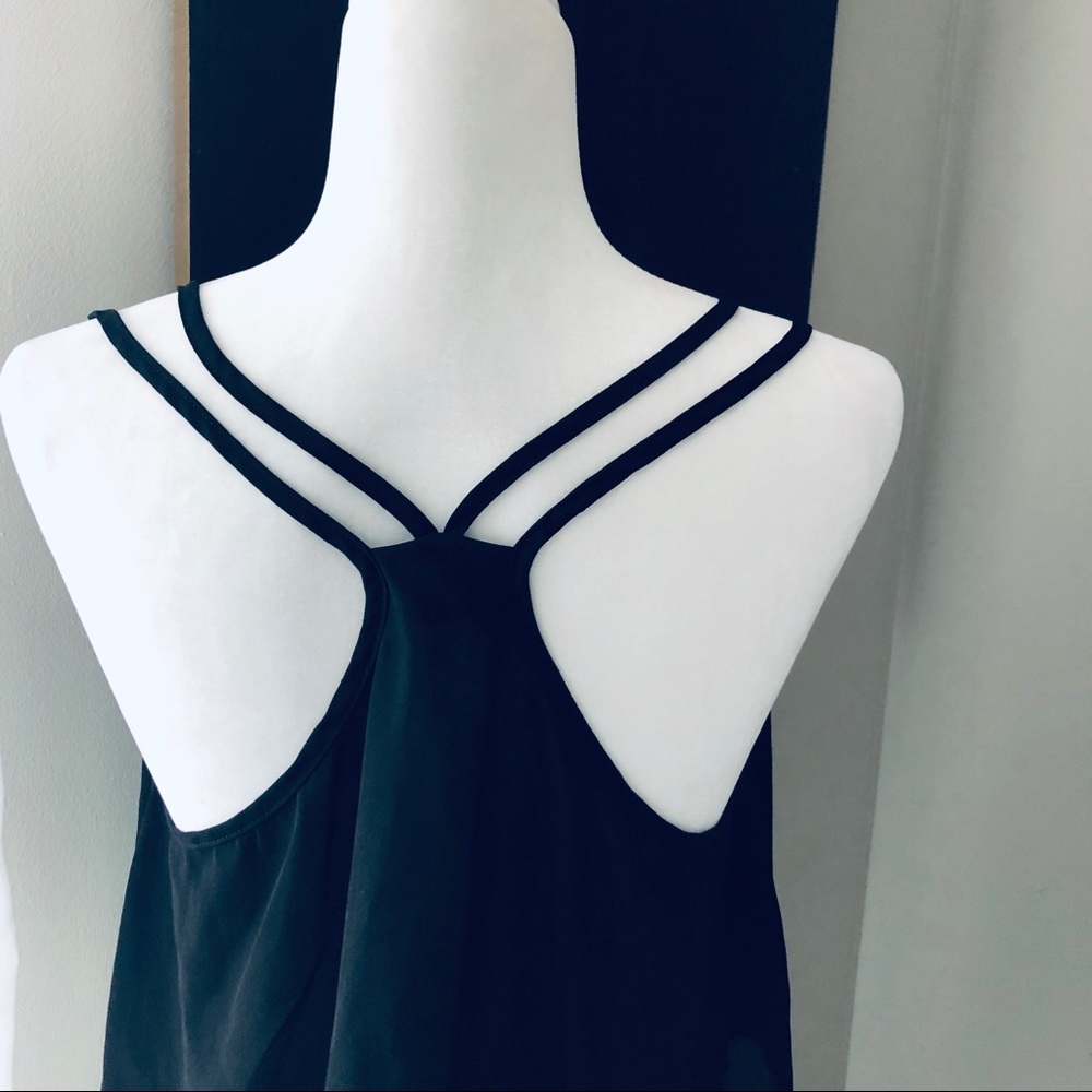 Sheer Black Gracie Hi-Lo Crop Top Sz:L - Picture 2 of 4
